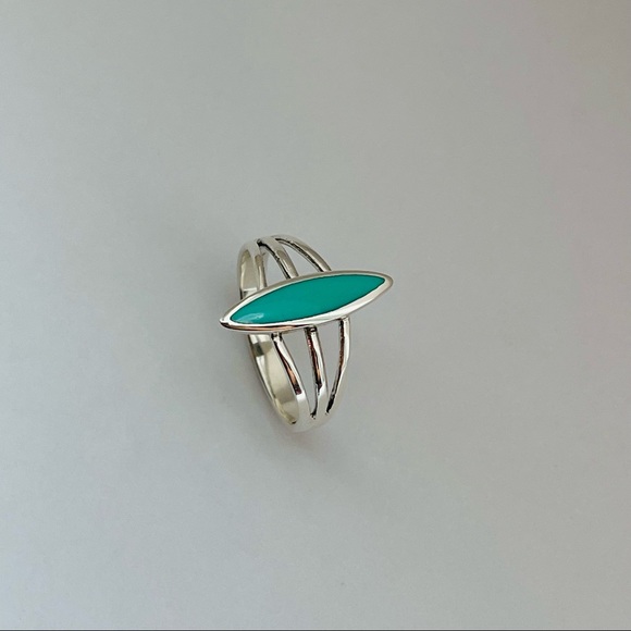 Sterling silver turquoise ring, turquoise ring, silver turquoise ring - Picture 10 of 12